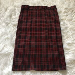 Plaid Pencil Skirt